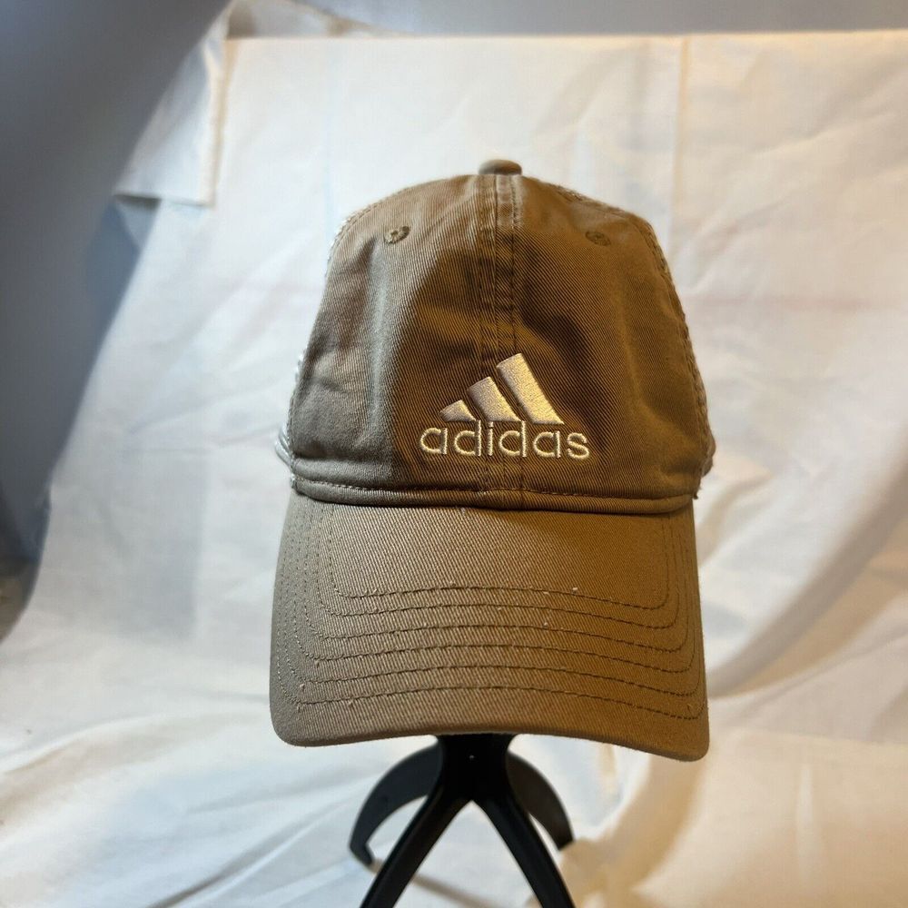 Adidas Mens Structured Mesh Snapback Tan‎ White OS Embroidered